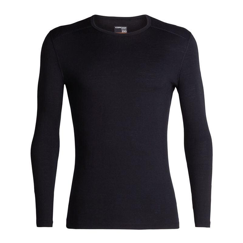Icebreaker Merino 200 Oasis Long Sleeve Crewe Blk