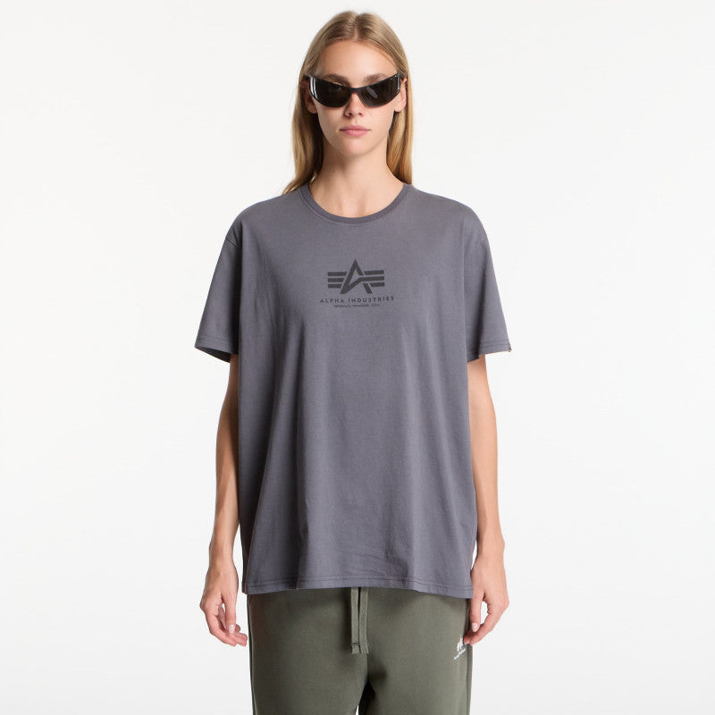 Alpha Industries Basic T-Shirt Contrast Stitch Grey Black/ Black