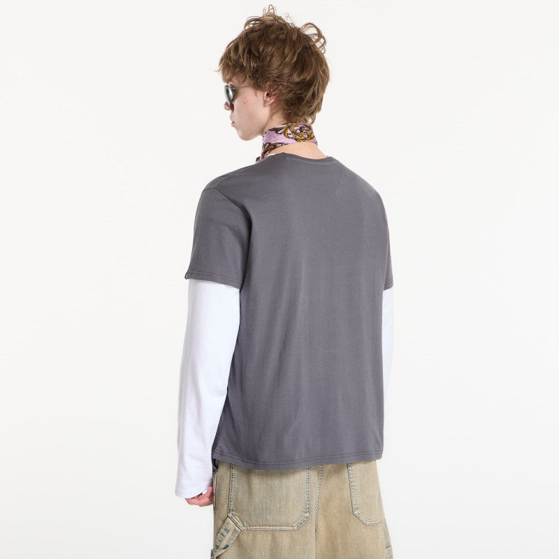 Alpha Industries Basic T-Shirt Contrast Stitch Grey Black/ Black