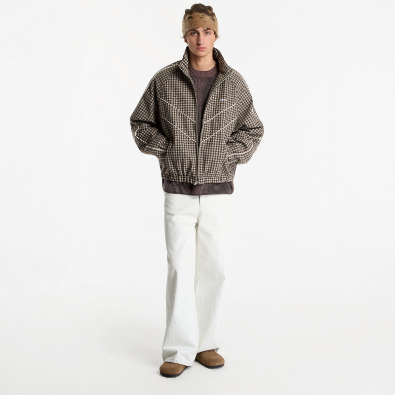 Obey Leisure Training Jacket Abbey Stone Plaid