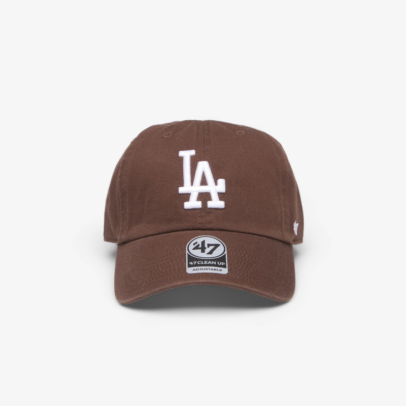 47 Brand MLB Clean Up Wno Loop Label Los Angeles Dodgers Cap Brown