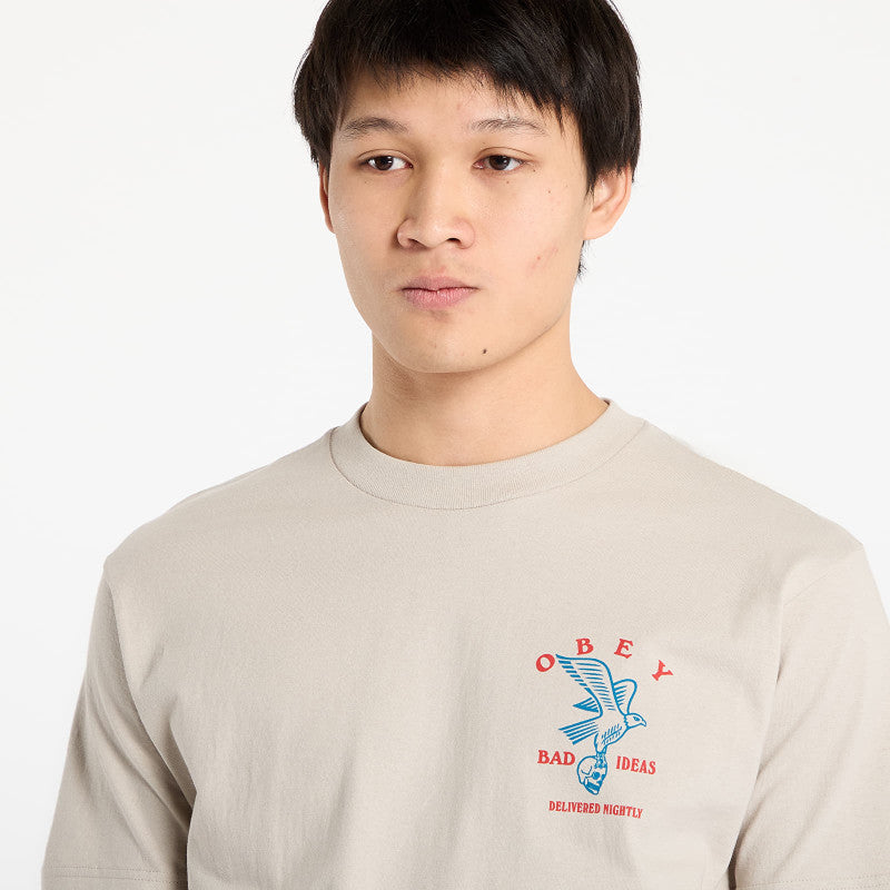 OBEY Bad Ideas Eagle Classic T-Shirt Silver Grey