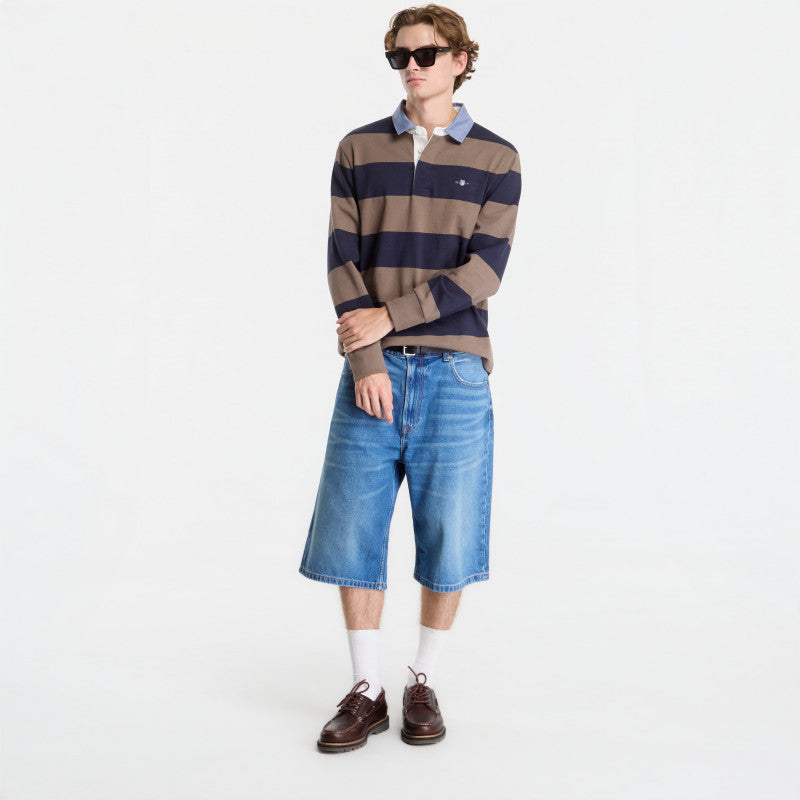 Gant Reg Chambray Stripe Heavy Rugger Clay