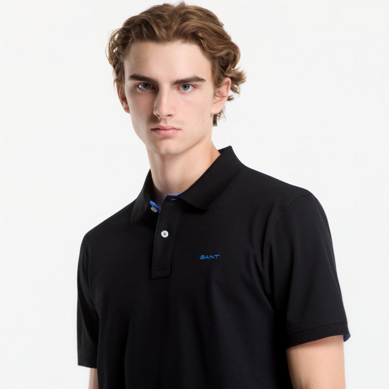 Gant Reg Contrast Pique Ss Polo Black