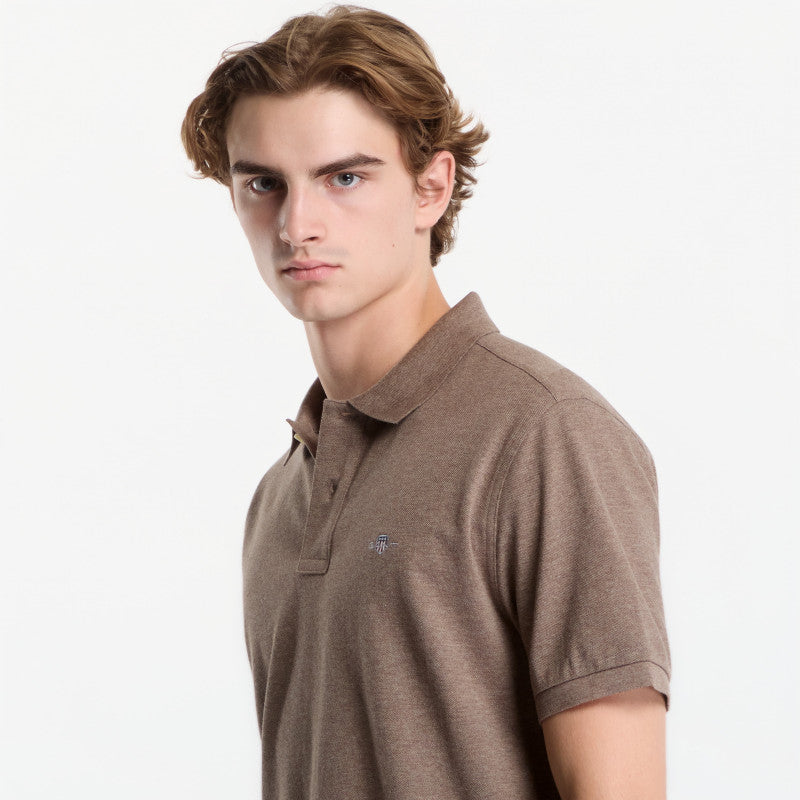 Gant Reg Shield Ss Pique Polo Dark Hazelnut Melange