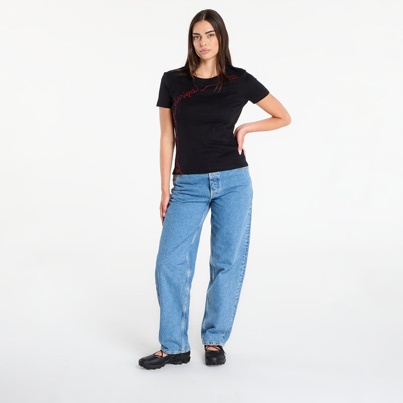 Desigual T-Shirt With Embroidered Lettering Black