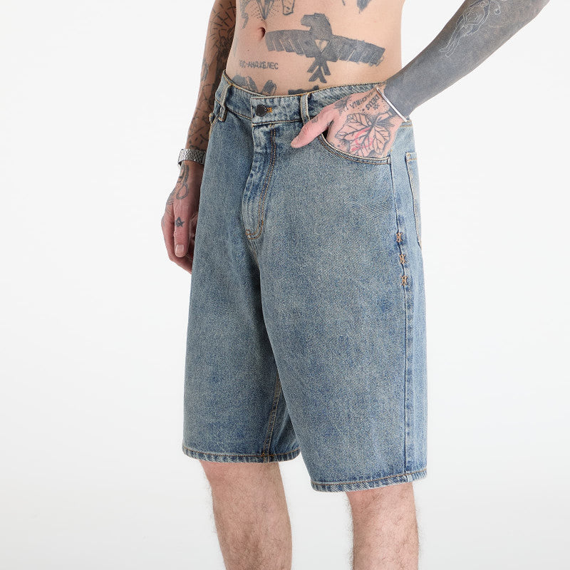 Daily Paper Compact Shield Embroidery Denim Shorts Denim
