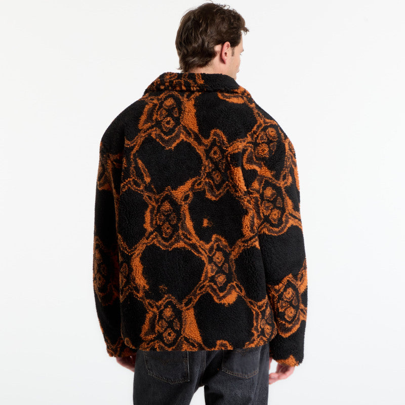 Daily Paper Burned Shield Fur Jacket Black