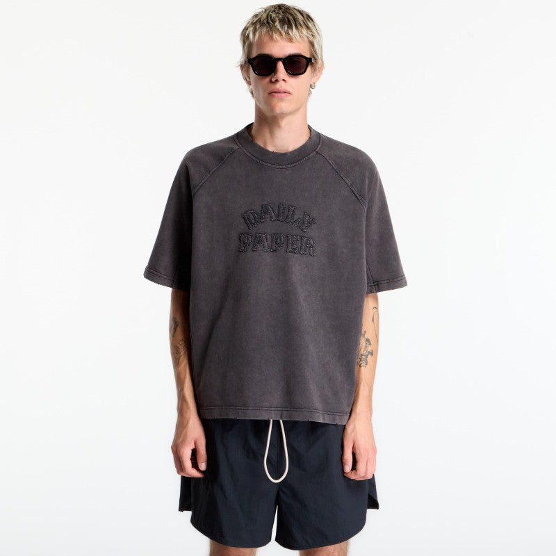 Daily Paper Raglan Stacked Dias Washed Jersey T Shirt Washed Black