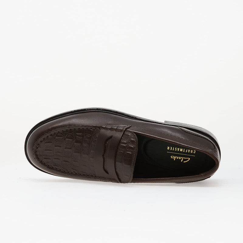 Clarks CraftJames Lo Brown Crocodile Leather
