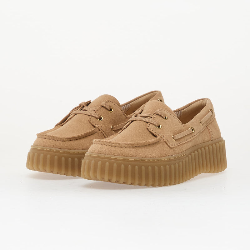 Clarks Torhill Boat Beige Suede