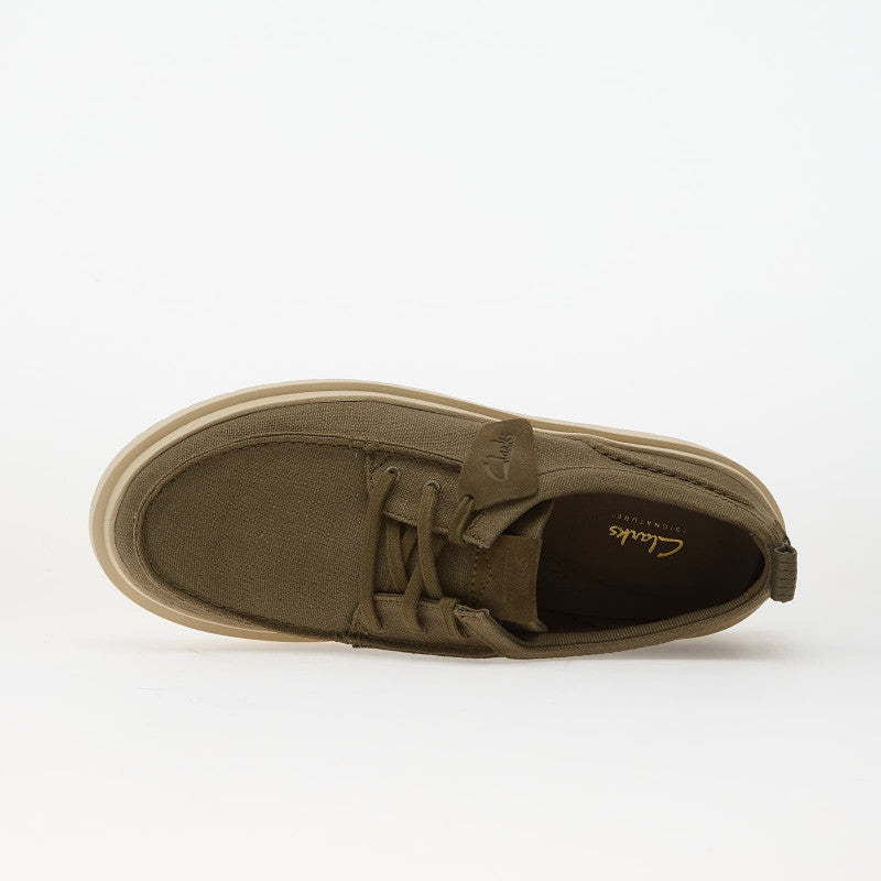 Clarks Polden Moc Olive Canvas