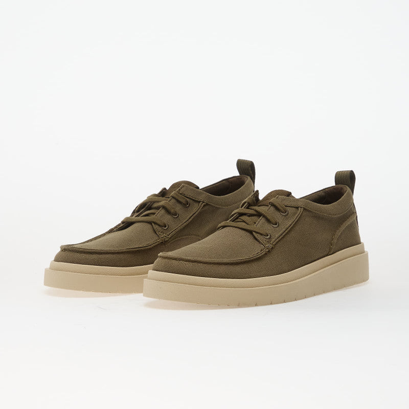 Clarks Polden Moc Olive Canvas