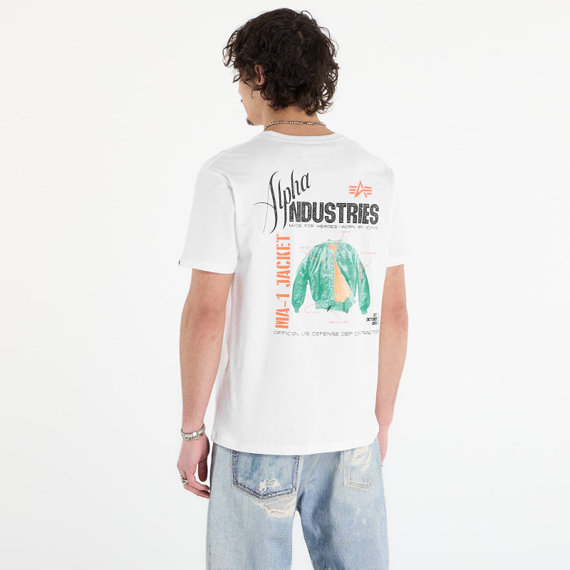 Alpha Industries Heritage Backprint T-Shirt White/ Sage
