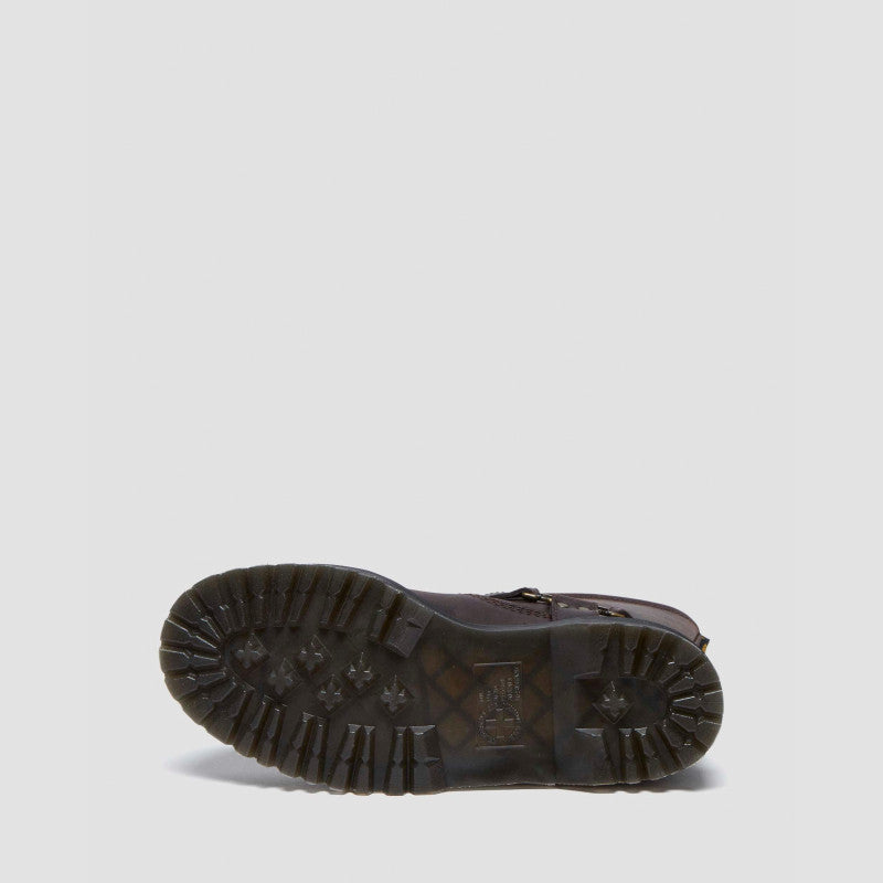 Dr. Martens Anistone Hi Dark Brown Burnished Waxy Pull Up