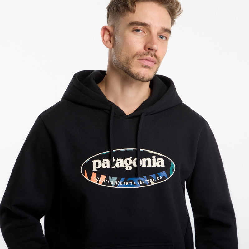 Patagonia '95 Oval Logo Uprisal Hoody Black: Kaleido