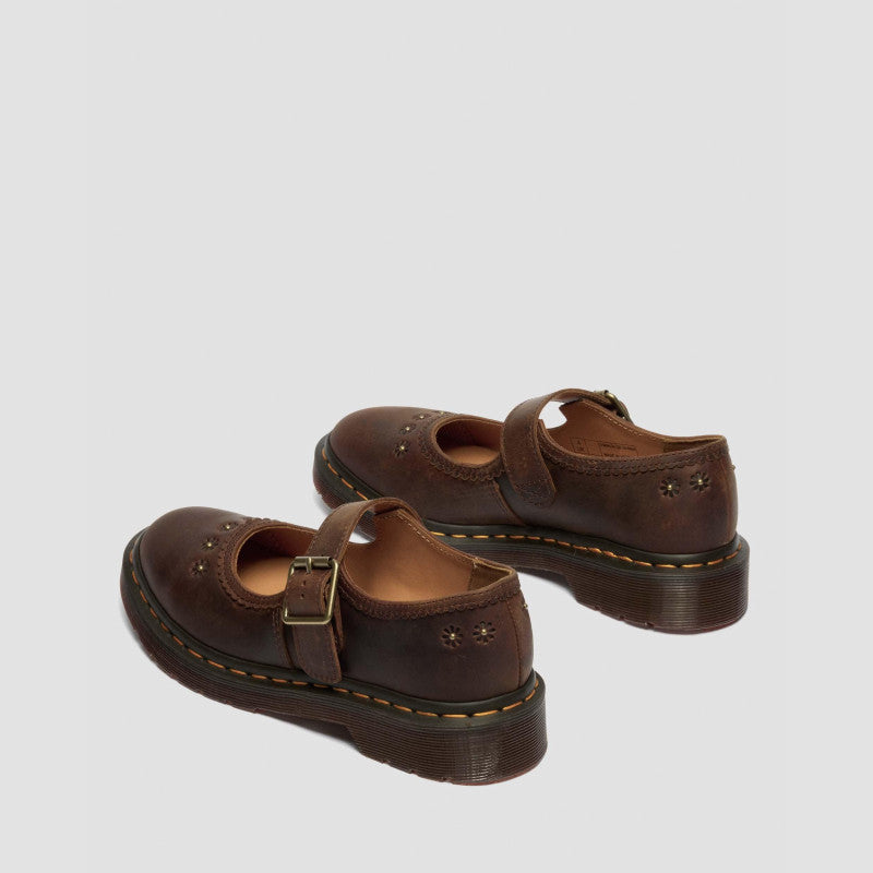 Dr. Martens MARY JANE FLOWER Dark Brown Crazy Horse