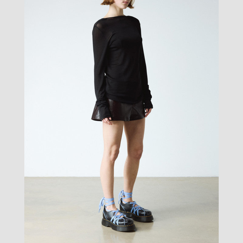 Dr. Martens BUZZ BALLERINA LACE UP Black Milled Gloss