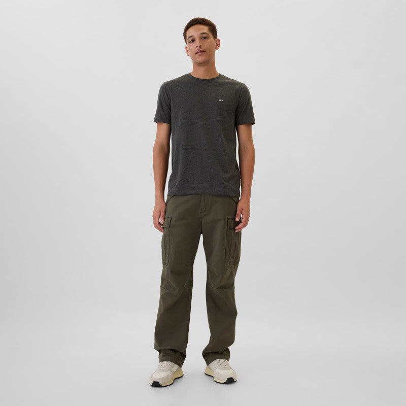GAP Micro Logo Crew Charcoal Heather