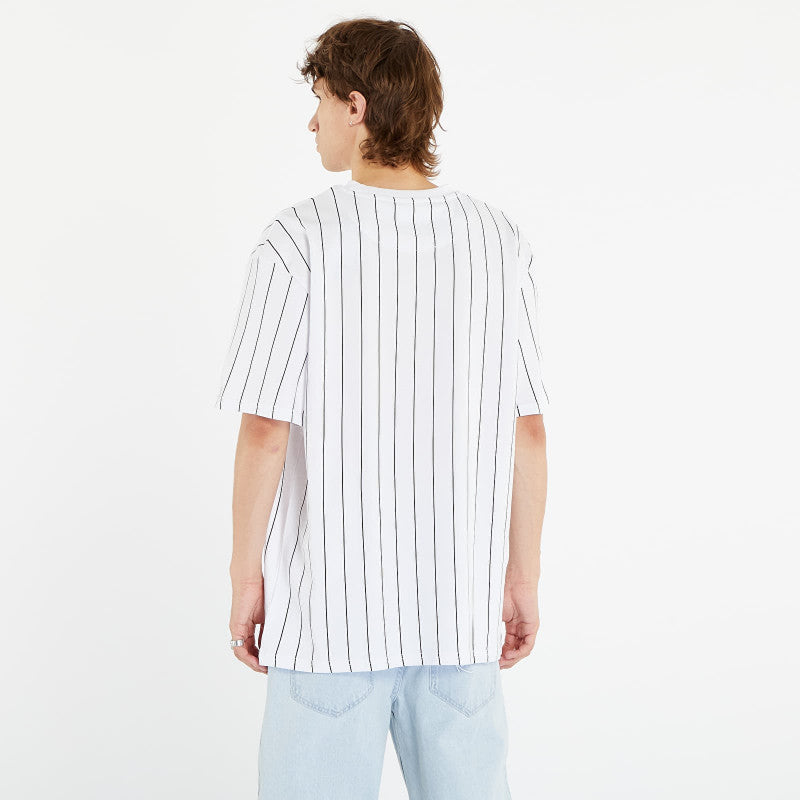 Karl Kani Small Signature Pinstripe Tee White/ Black