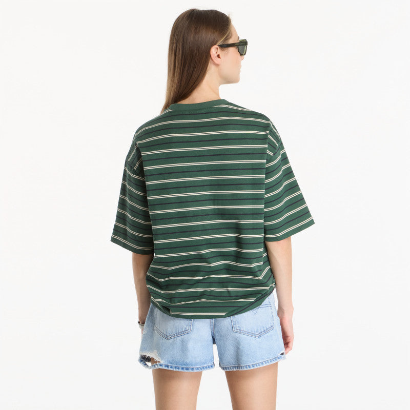 New Era Stripe OS Tee UNISEX Latte