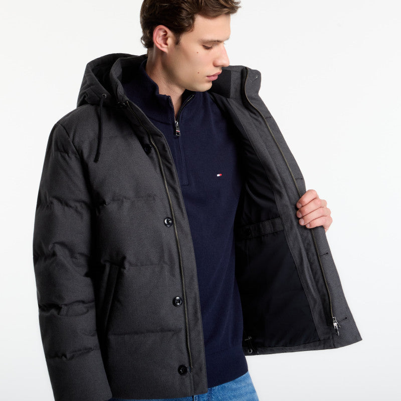 Gant Flannel Down Jacket Black Grey