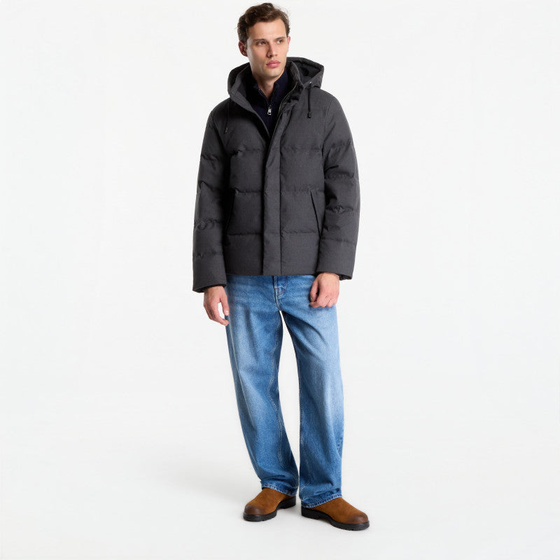 Gant Flannel Down Jacket Black Grey