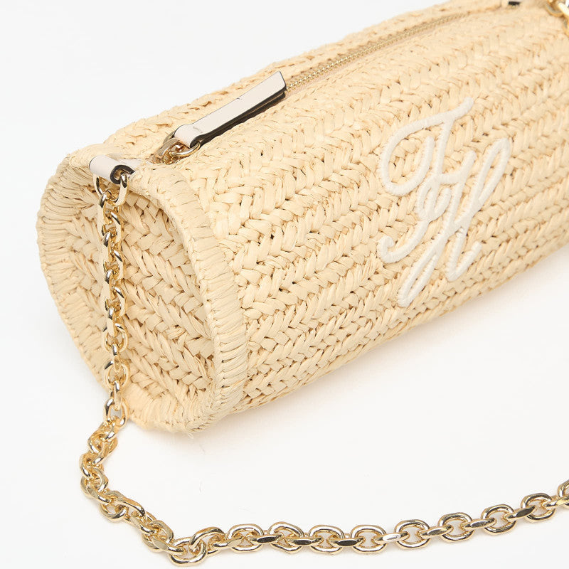 Tommy Hilfiger Elev Summ Chain Bag Raffia Beige