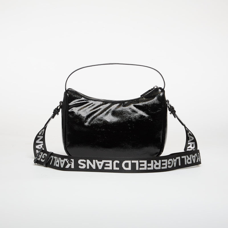 Karl Lagerfeld Jeans Box Logo Mini Hobo Glossy Black