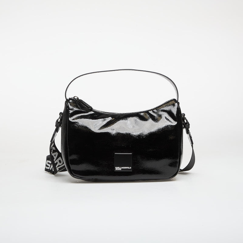 Karl Lagerfeld Jeans Box Logo Mini Hobo Glossy Black