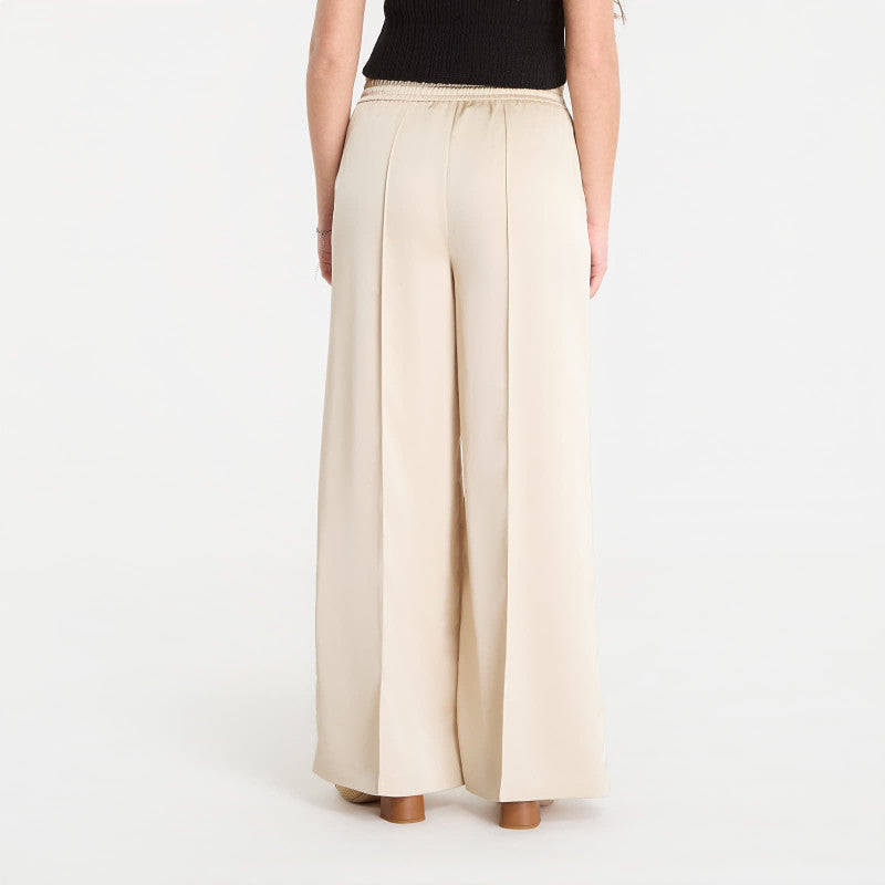 Karl Lagerfeld Jeans Wide Leg Satin Pant Champagne
