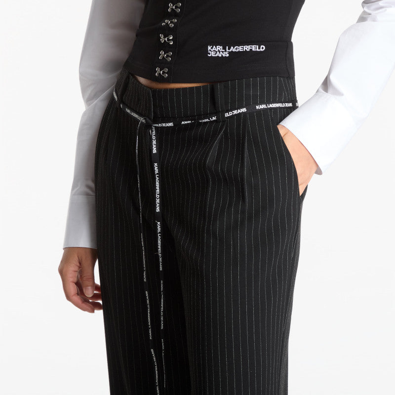Karl Lagerfeld Jeans Pinstripe Tailored Pant Yarn Dyed Pinstripe