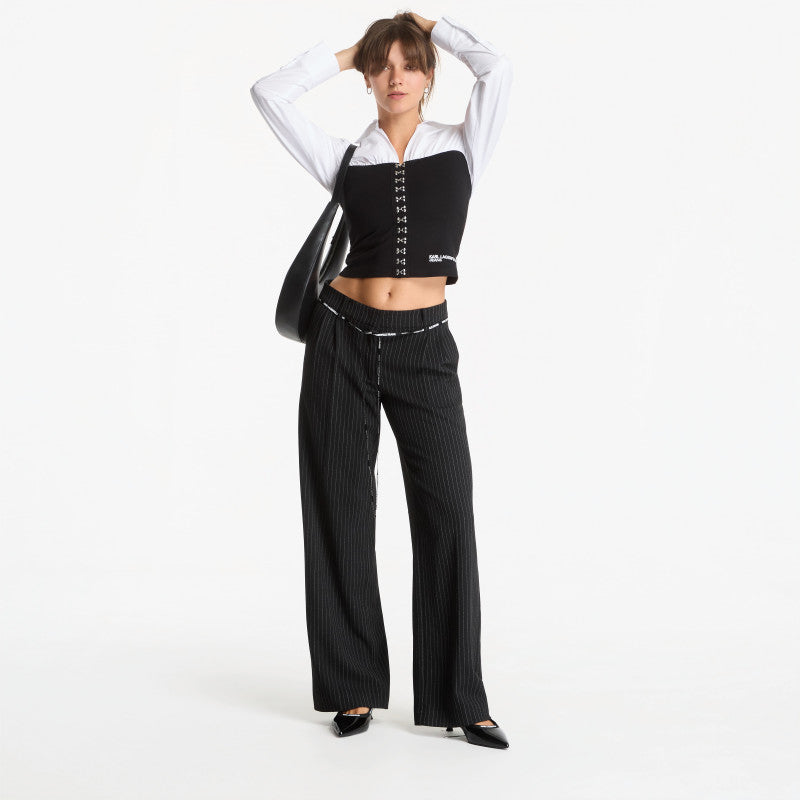 Karl Lagerfeld Jeans Pinstripe Tailored Pant Yarn Dyed Pinstripe