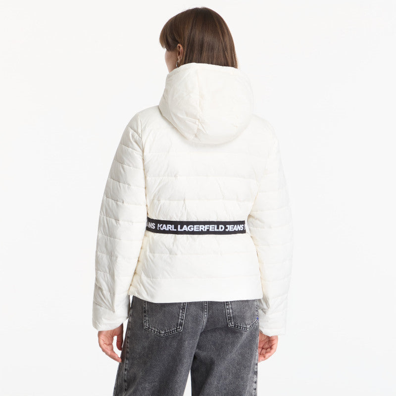 Karl Lagerfeld Jeans Light Padded Logo Jacket Egret