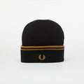 FRED PERRY Twin Tipped Merino Wool Beanie Black/Caramel