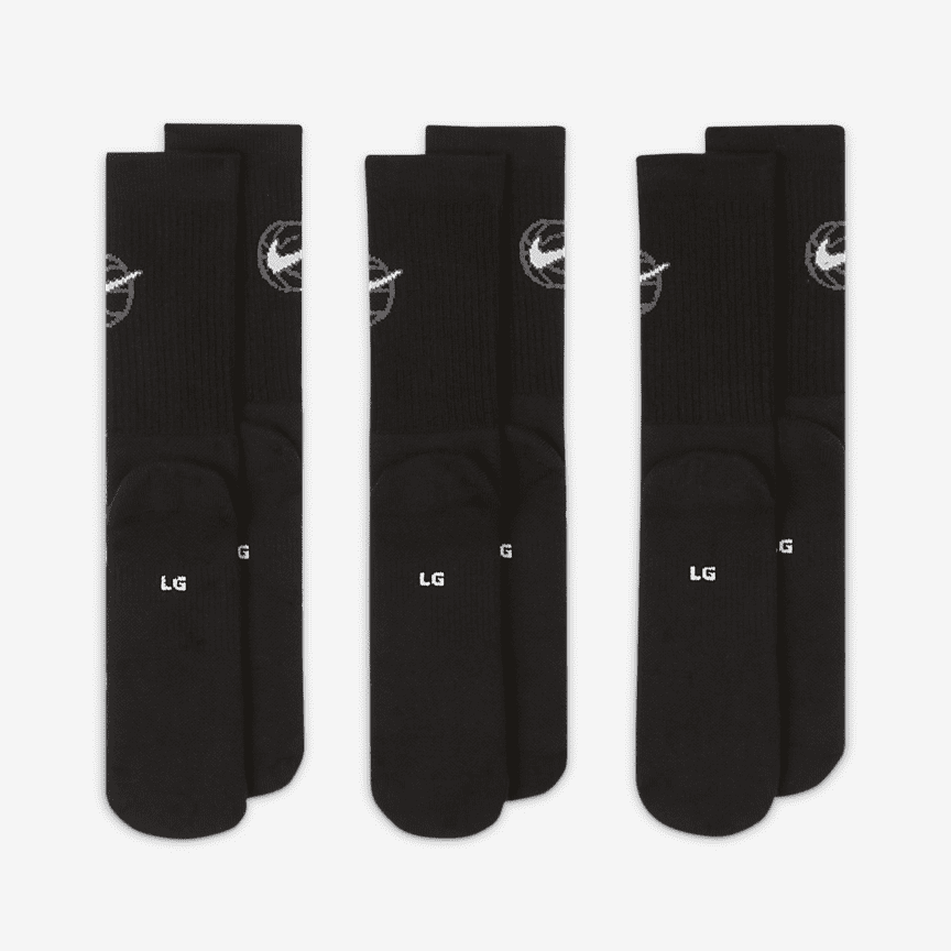 Nike Everyday Basketball Crew kojinės (3 poros)
