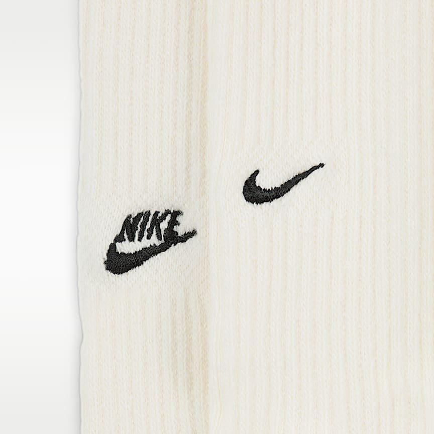 Nike Everyday Cushioned Crew Socks 2-Pack Sail/ Black