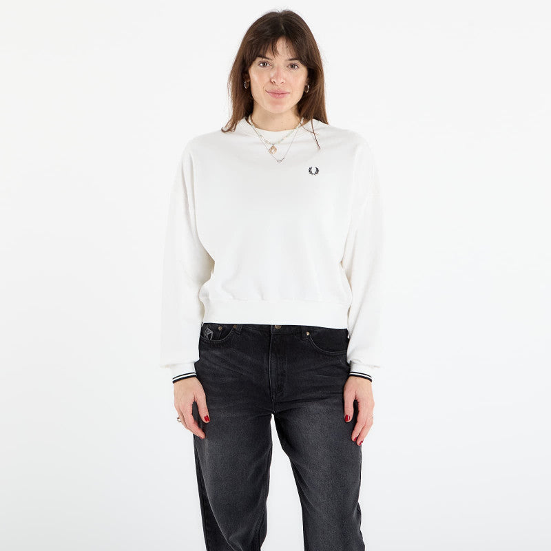 FRED PERRY Tipped Sweatshirt Snow White
