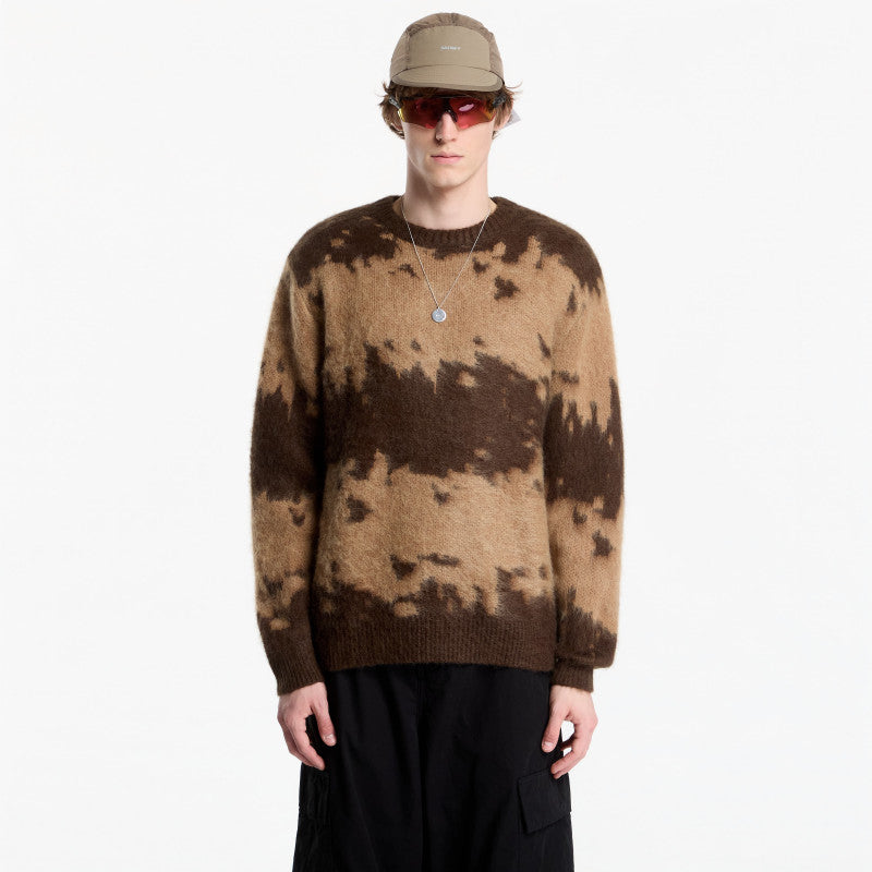 Gramicci Mohair Splatter Sweater Taupe Splatter