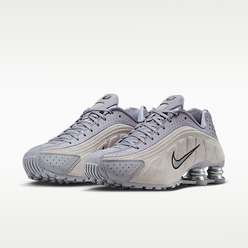 Nike Wmns Shox R4 Cement Grey/ Black-College Grey-Mtlc Silver