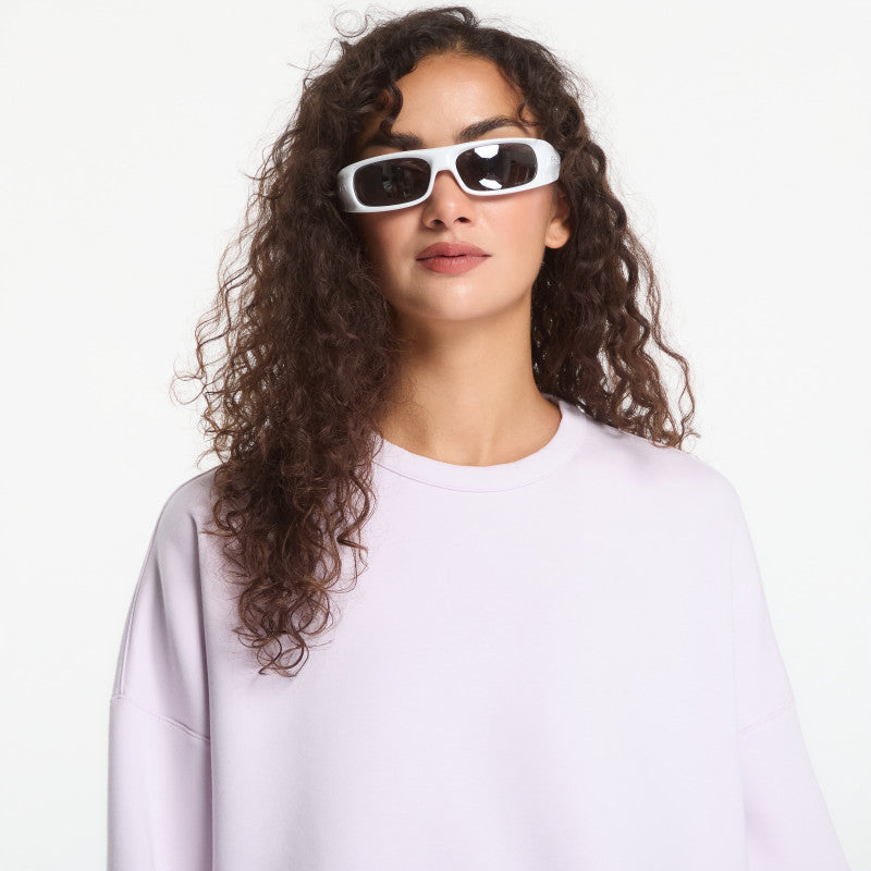 Nike 24.7 ImpossiblySoft Women's Dri-FIT Oversized Crew-Neck Top Bleached Lilac/ Platinum Violet
