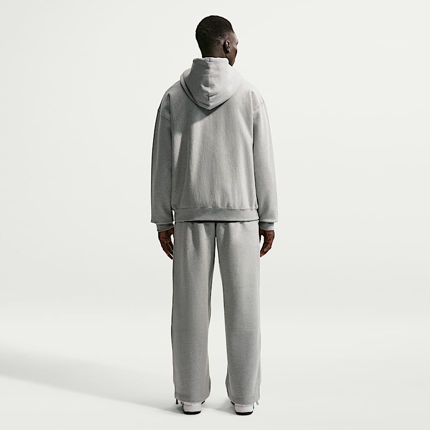 Nike Solo Swoosh Men's Fleece Open-Hem Pants Dk Grey Heather/ Lt Smoke Grey/ White