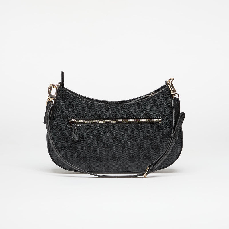 GUESS Noelle II Top Zip Shoulder Bag Coal Logo