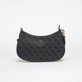 GUESS Noelle II Top Zip Shoulder Bag Coal Logo