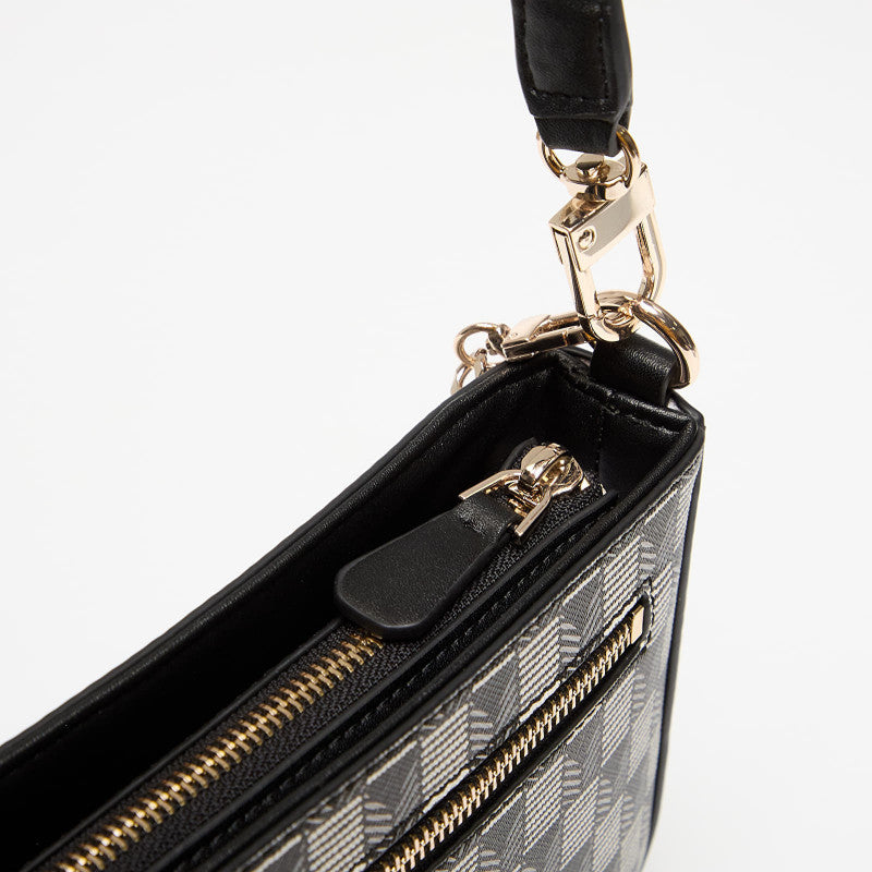 GUESS G Wave II Mini Top Zp Shoulder Bag Black Logo