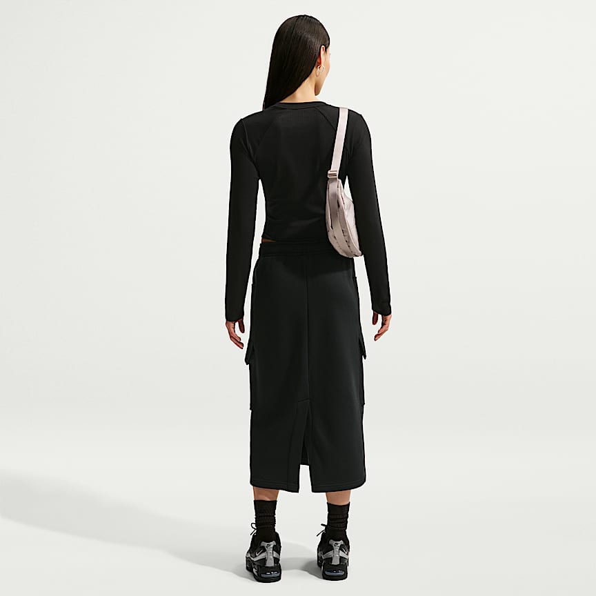 Nike Sportswear Chill Knit Women's Tight Long-Sleeve Ribbed Top Black/ Sail