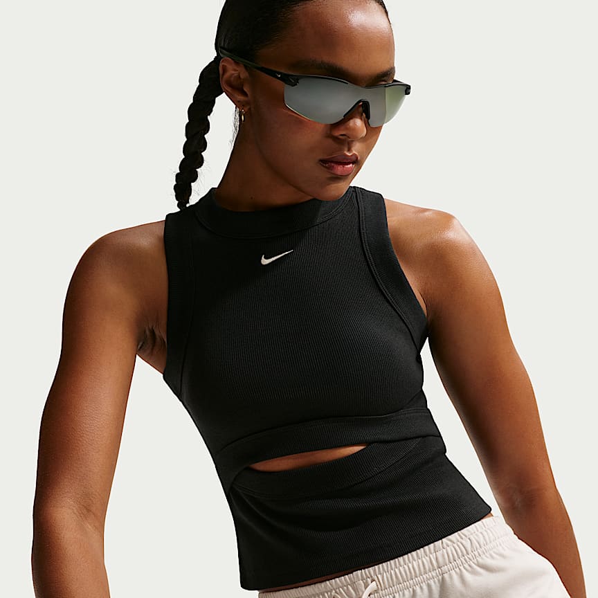 Nike Sportswear Chill Knit Women's Tight Ribbed Tank Top Black/ Sail