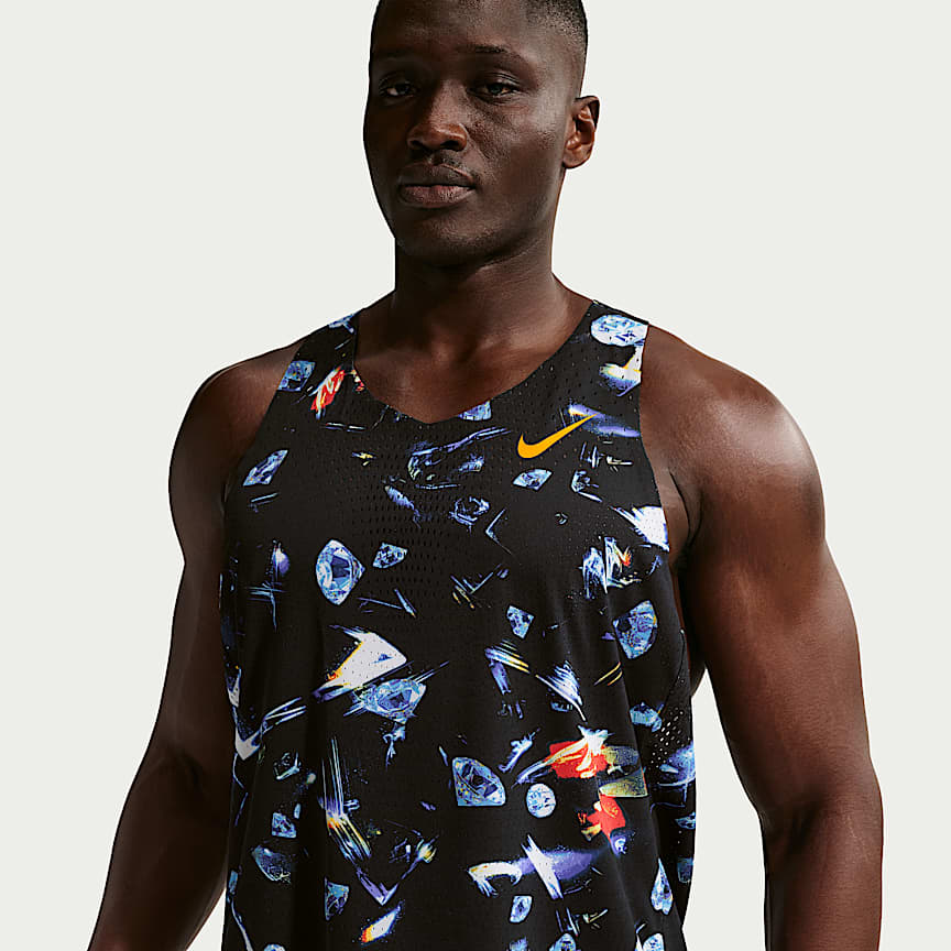 Nike AeroSwift Glam Men's Dri-FIT ADV Running Singlet Black/ Laser Orange