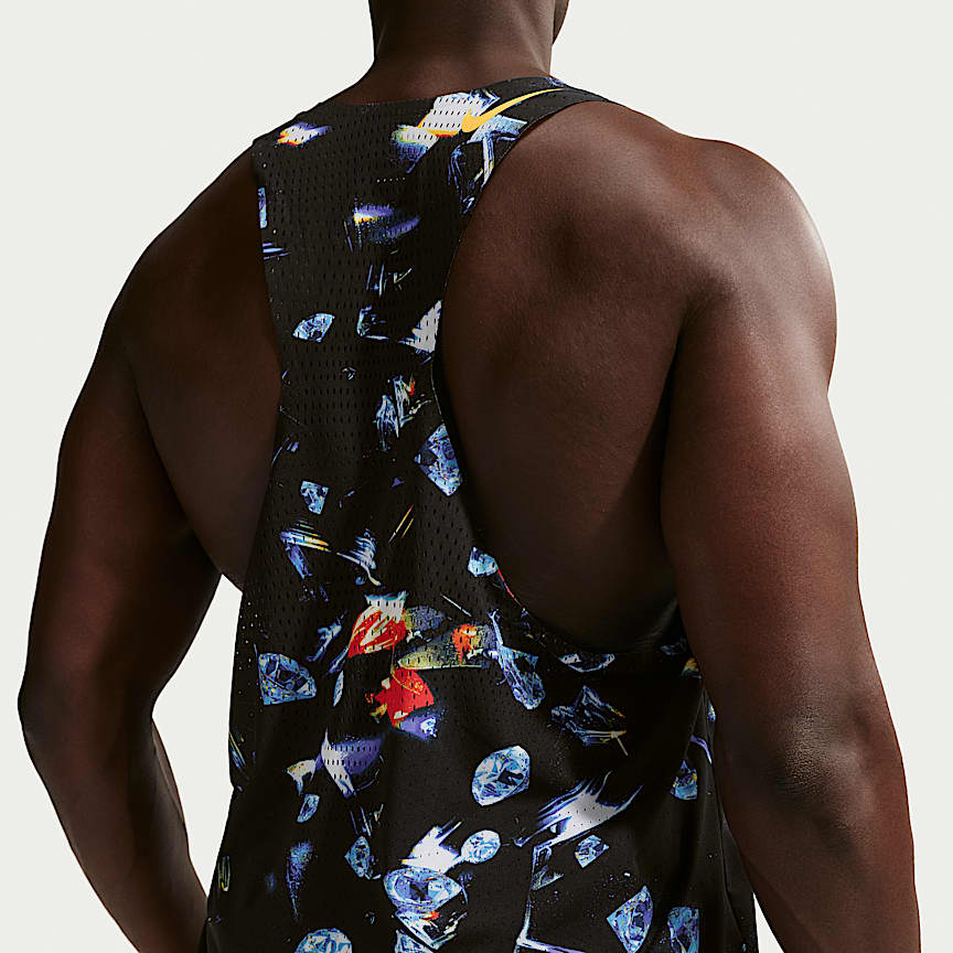 Nike AeroSwift Glam Men's Dri-FIT ADV Running Singlet Black/ Laser Orange