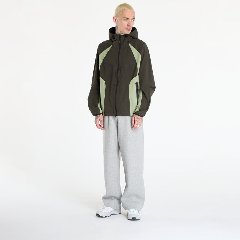 Nike Tech Men's Dri-FIT Woven Color-Block Windrunner Loose Jacket Sequoia/ Oil Green/ Black